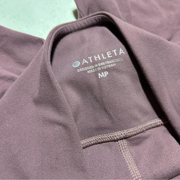 Athleta Women’s Crop Leggings Lt Purple Pink Gray Size Medium Petite - Picture 2 of 4